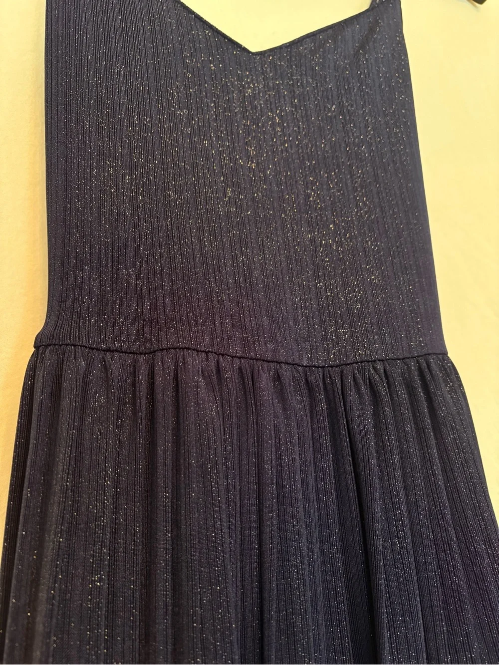 Hollister Navy Sparkle Pleated Midi Dress